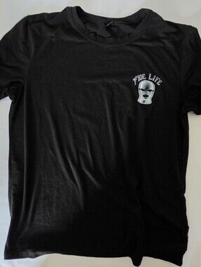 Black 'Fine Life' Graphic Crew Neck T-Shirt